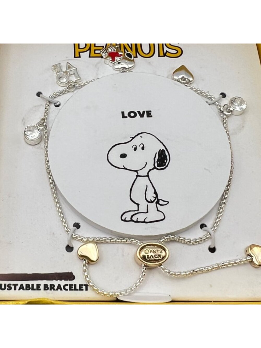 Peanuts Snoopy Love Adjustable Charm Bracelet LA Rocks New Gift Box NIB 2025 - Picture 3 of 11